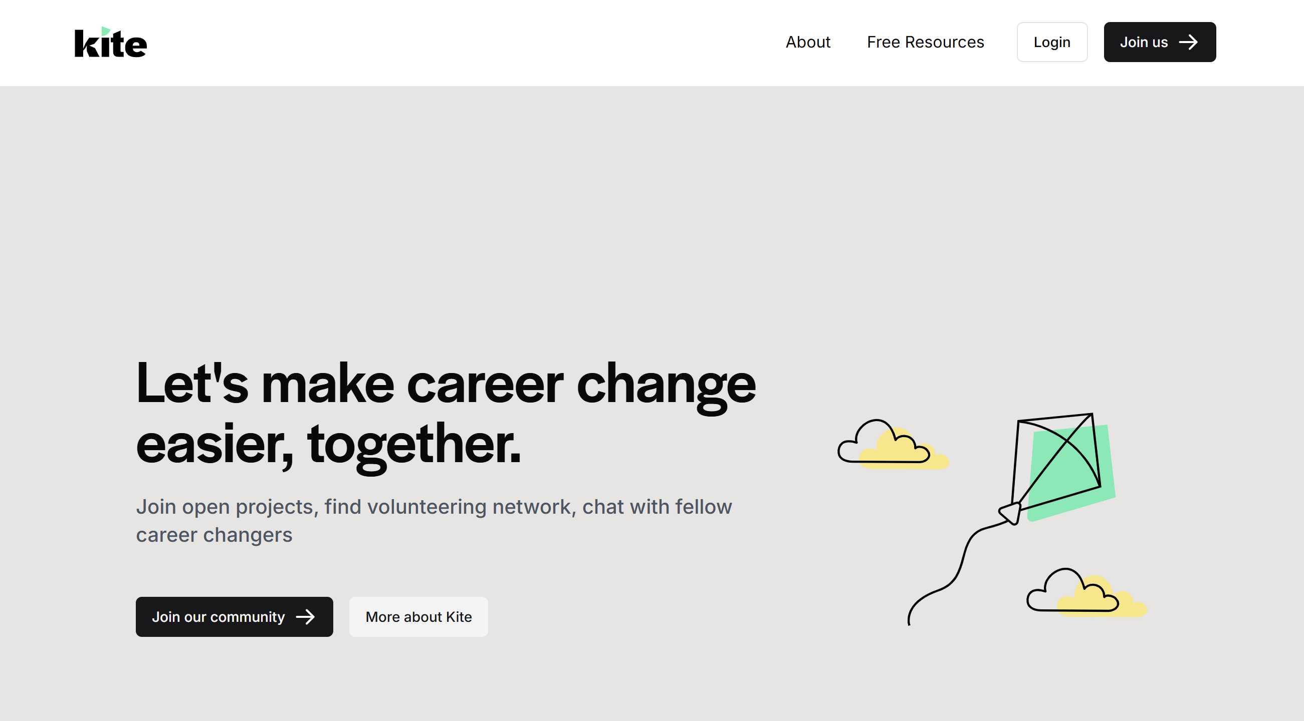 Kite AI platform interface showing AI-powered career coaching dashboard
